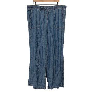 Torrid Blue Chambray Pants with Elastic Waist - Size 3X Tall